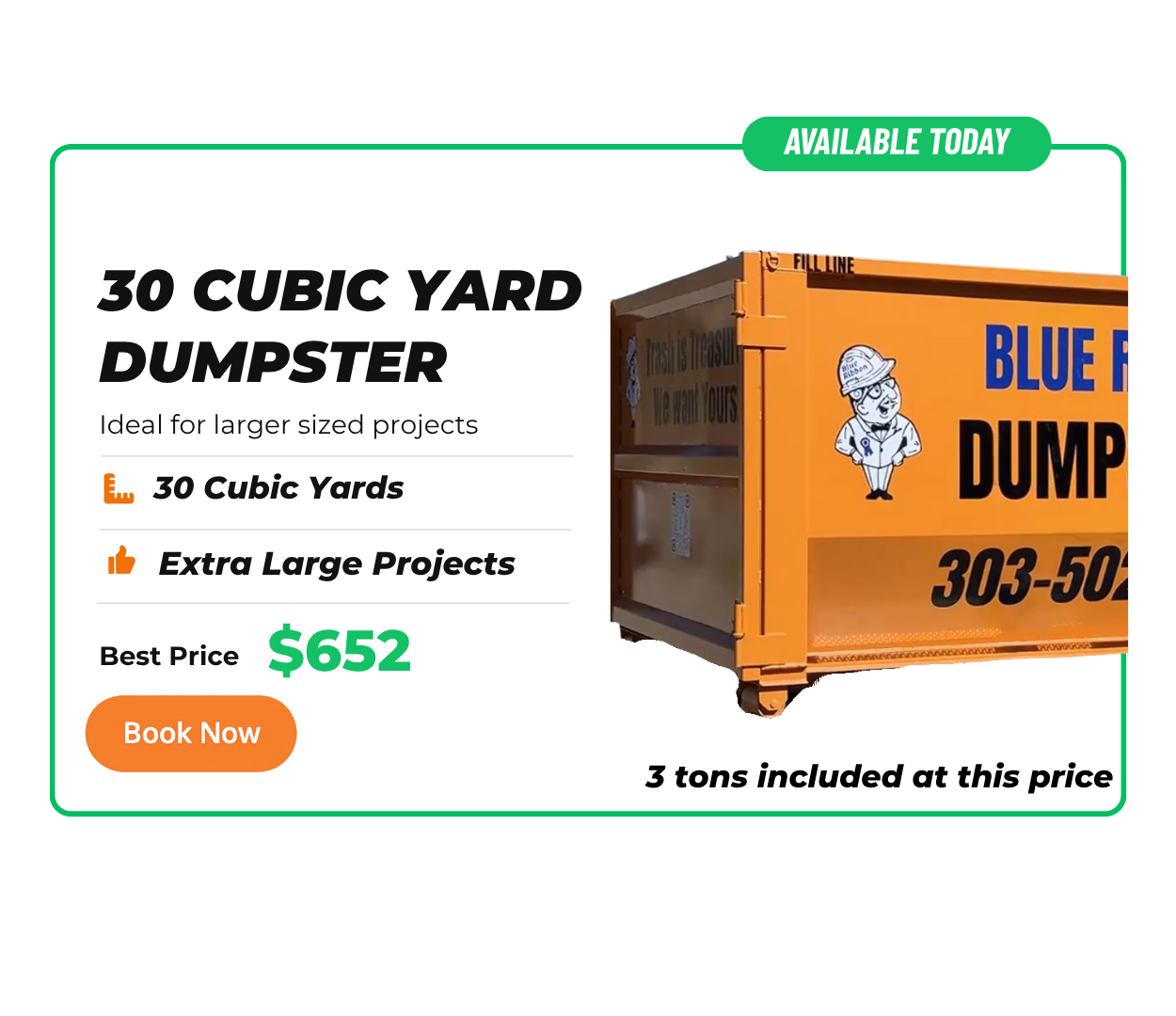 30 cubic yard dumpster